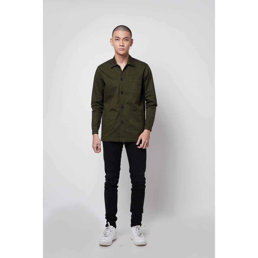 Saku Basic | Twill Chore Jacket - Army