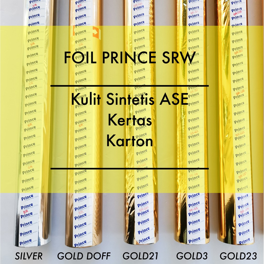 

Foil untuk Kertas Karton dan Kulit Sintetis ASE Emas Gold Perak Silver