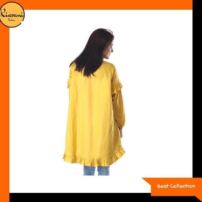 Atasan Tunik Wanita 752 - Baju Tunik Rempel Wanita 752 - Kuning, M