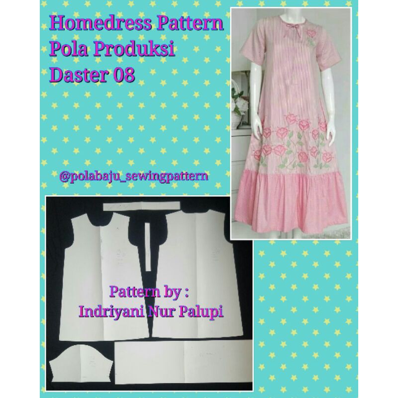 POLA PRODUKSI DASTER 08 | Homedress Pattern | Pola Baju | Sewing Pattern