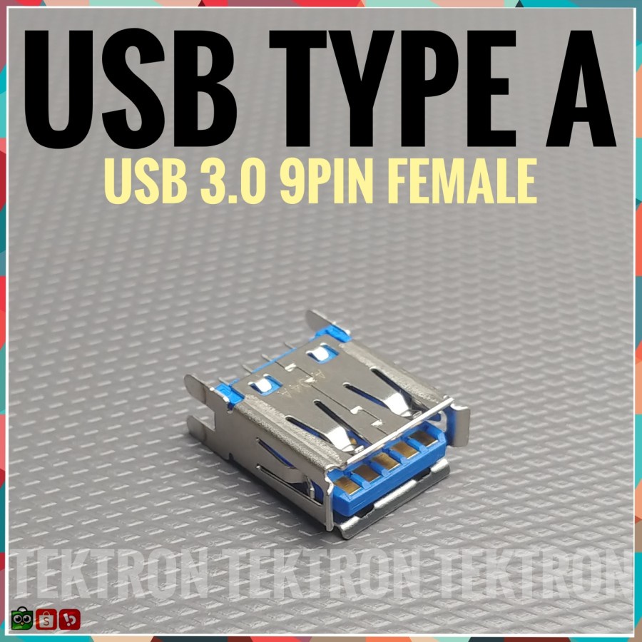 Foxconn Connector USB Type A 9pin USB 3.0 Female Konektor Biru