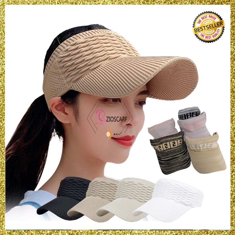 TOPI SENAM WANITA SUMMER ZUMBA SEPEDA PANTAI SPORT ANTI UV TENIS TENNIS GOLF KOREA WANITA PRIA ZS