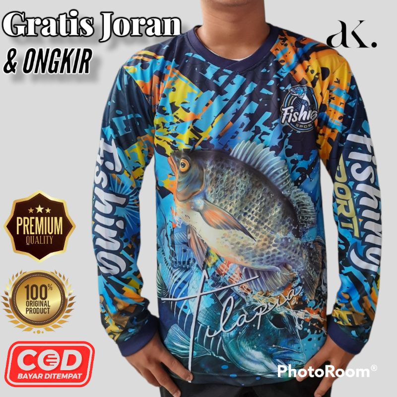 Baju Mancing Premium Lengan Panjang Full Printing - Jersey Mancing - Jersey Pancing - Kaos Mancing -