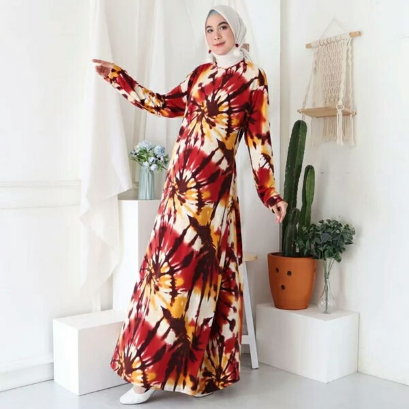 Gamis Wanita Jersey Gamis Jumbo Motif Premium 9-0222