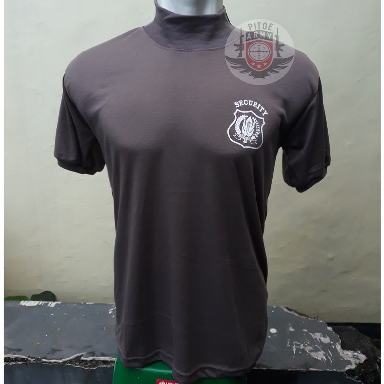 Kaos Kerah Tinggi Satpam - Kaos Kerah Tinggi Coklat Security