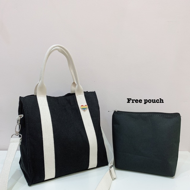 Haneul Bag  ( 하늘 ) Free pouch &amp; pin tas kanvas wanita korea