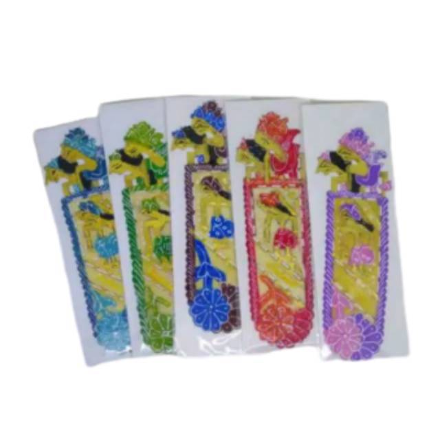 (BISA COD) SOUVENIR PEMBATAS BUKU (BOOKMARK) WAYANG KULIT RAMA SHINTA INDONESIA 15x5 cm - MURAH