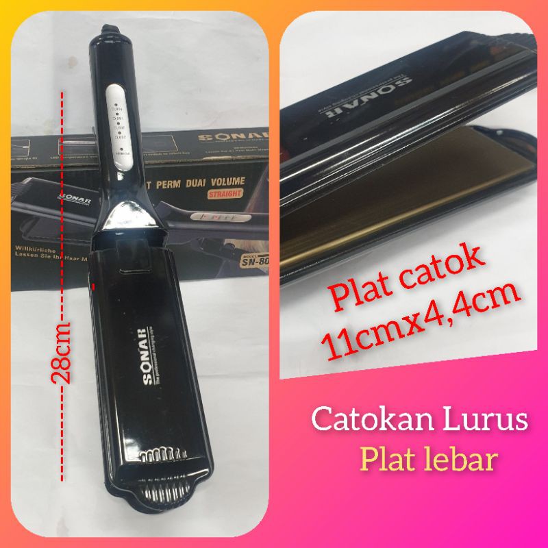 Alat Catok SONAR SN-8098 Catokan Rambut Suhu REBONDING Lurus Straight Hair Murah Berkualitas