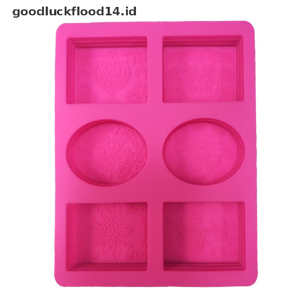 [OOID] 6 Cavity Rectangle Oval Silicone Soap Mold Handmade Soap Making Crafts ID