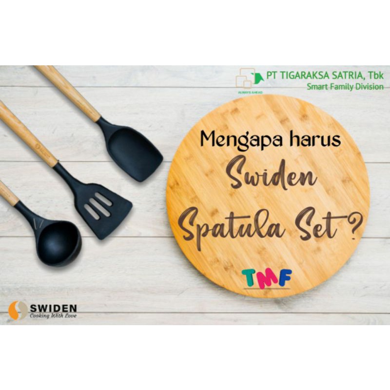 Swiden spatula set, sutil premium tiga raksa