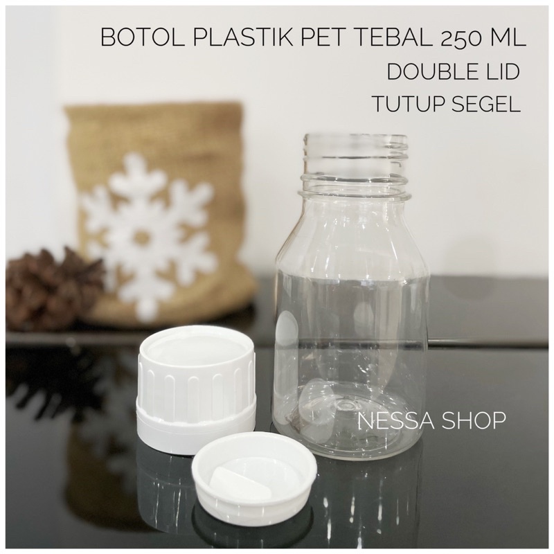 Botol plastik bening segel (Obat, Bumbu, Madu dll)