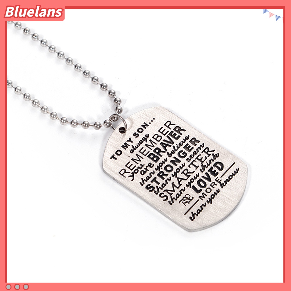 Kalung Liontin Dog Tag Bahan Stainless Steel Gaya Army Militer Untuk Pria