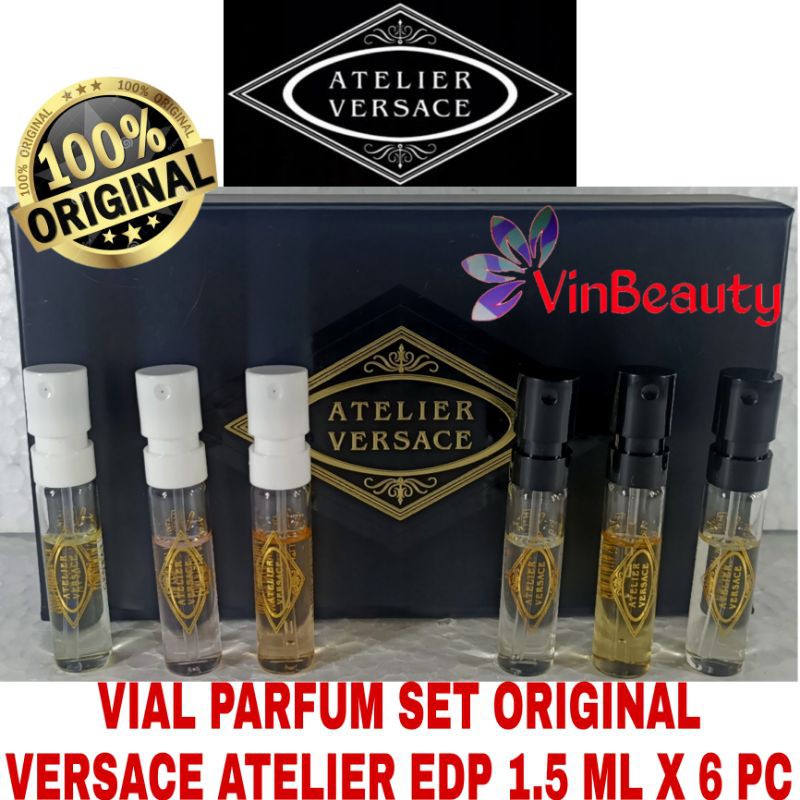 Vial Parfum Set OriginaL Versace Atelier EDP 1.5 ml x 6 Pc Murah