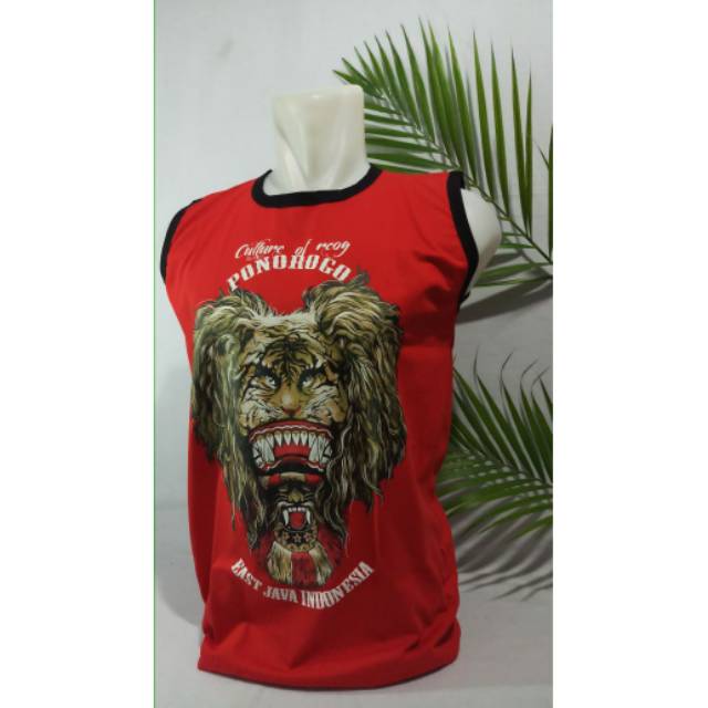Kaos Budaya Kaos singlet singo barong || reyog || seni reyog || singo barong
