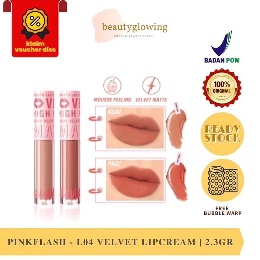 [BPOM] PINKFLASH L04 VELVET LIPCREAM