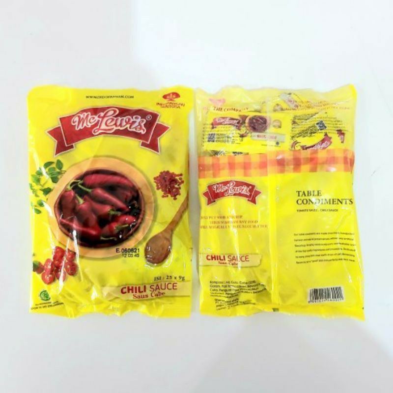 Mc Lewis chili saus saset 9gr x 25pcs saus cabe saos cabe saos tomat saset saos sambal saus sambal saus saset sambel saset sambal saset saos sambal saset mc Lewis saset saset chili