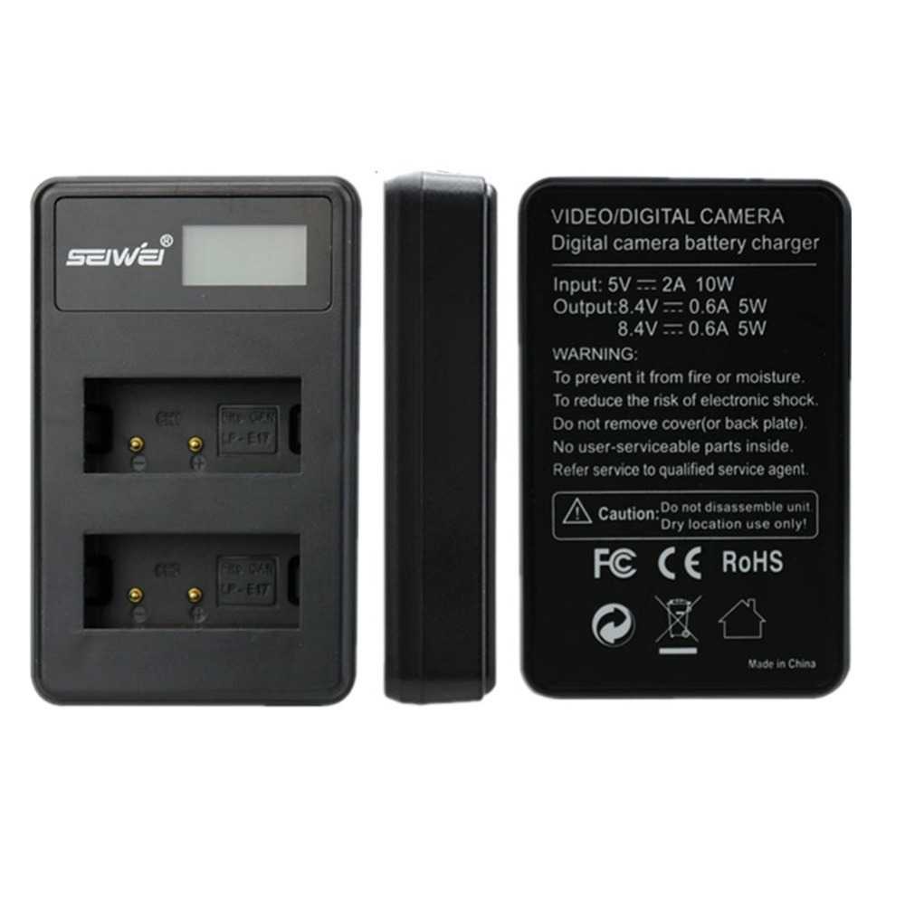 SEIWEI Charger Baterai Travel Canon EOS M3 750D 760D T6i T6s - LP-E17-Hitam