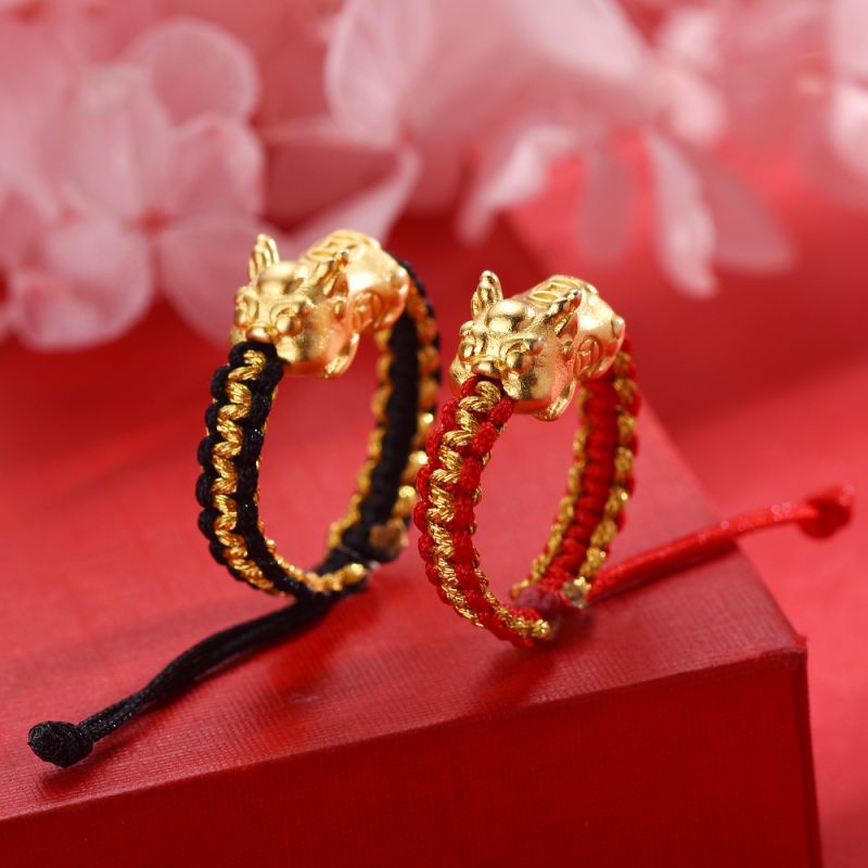 Cincin Keberuntungan Bahan Tembaga Lapis silver Gaya Retro Untuk Hadiah