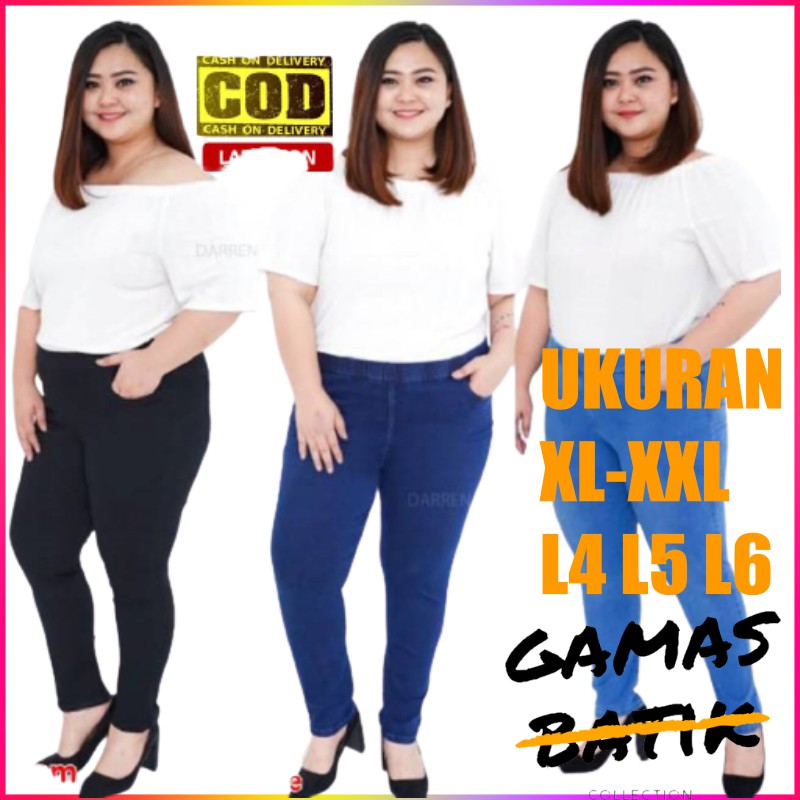 FLASH SALE Celana Legging Denim Wanita Ukuran XL sampai Jumbo Big Size