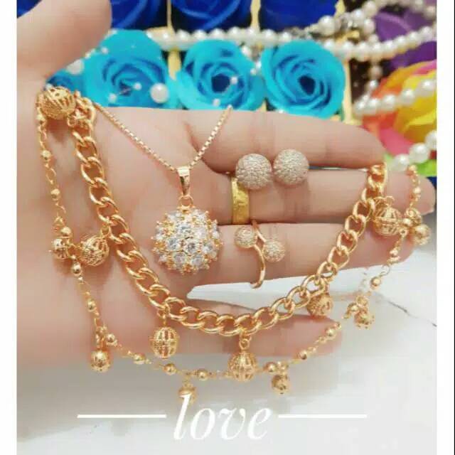 Xuping Set bulat dewasa lapis emas