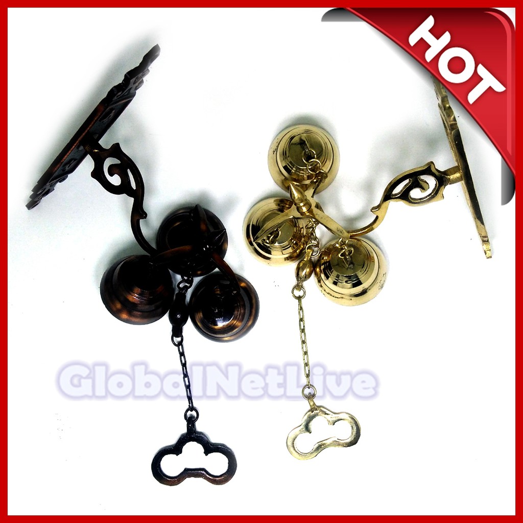 Bel Pintu Klasik Krempyong 3 Lonceng Kuningan