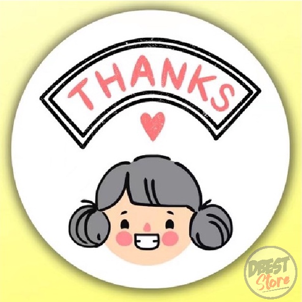 STICKER TAPE CUSTOM THANK YOU 1 ROLL ISI 500 PCS MADE WITH LOVE FOR YOUR ORDER HIJAB 2.5 CM