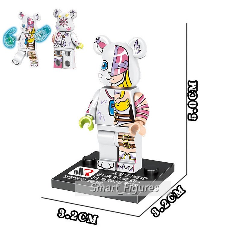 Bearbrick Mainan Balok Bangunan Minifigures Astro Boy Bear Luffy Punk Untuk Koleksihadiah