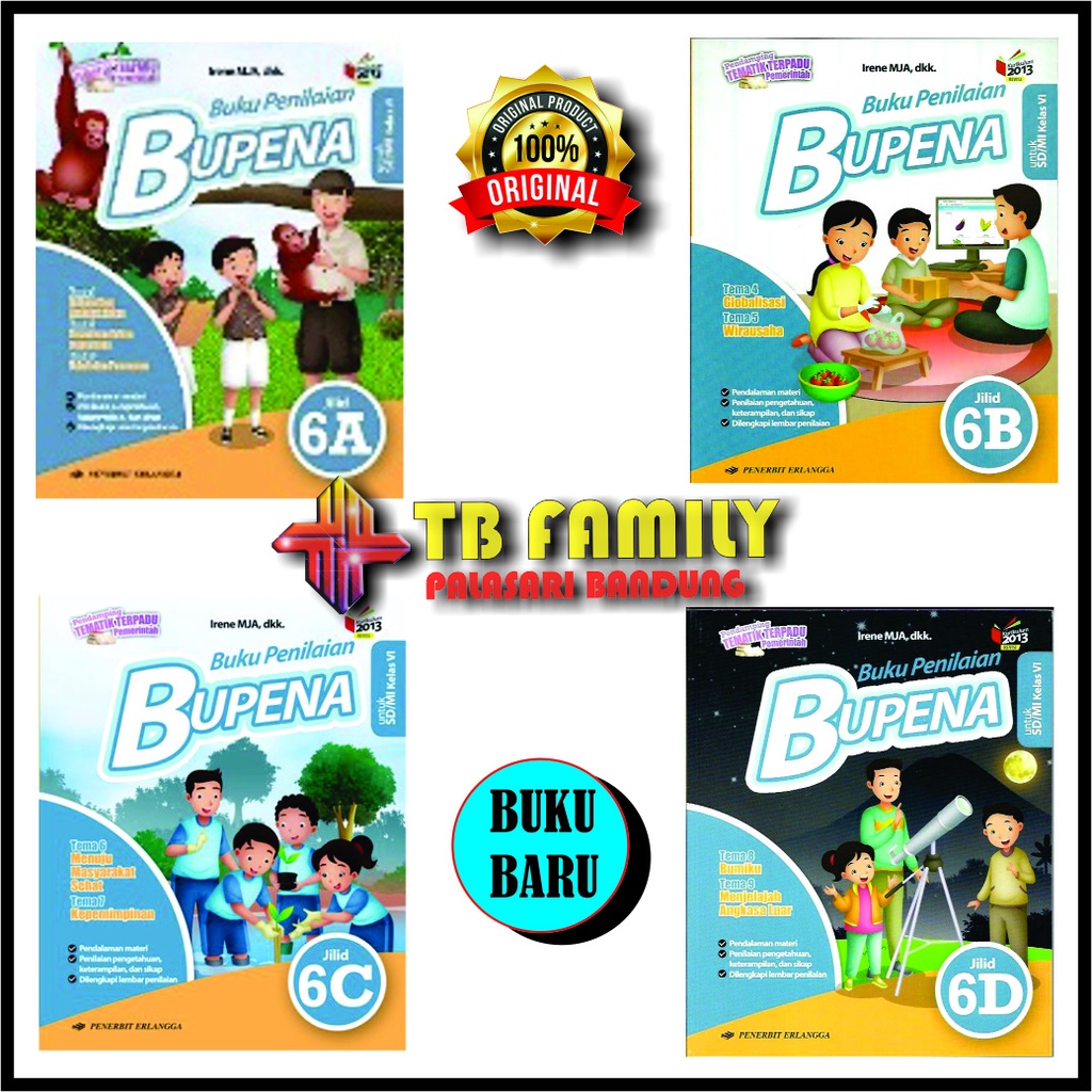 Jual BUKU BUPENA 6A 6B 6C 6D SD/MI KELAS 6 SD PENERBIT ERLANGGA KONDISI ...