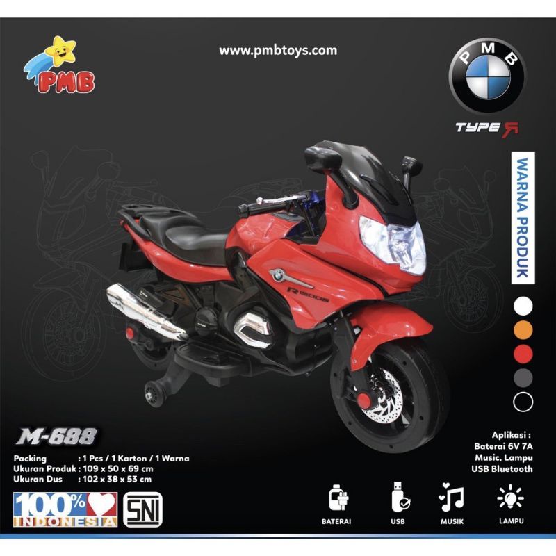 Mainan Motor Aki CBR motor accu M688