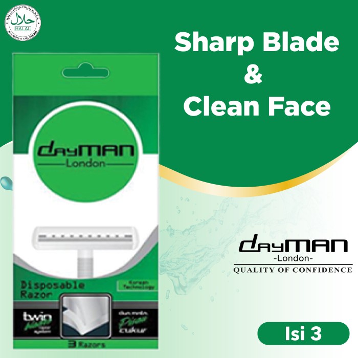 77esbt Dayman Razor Twin Blade (Alat Cukur With Lubricant) Isi 3 Pcs X 3 Fr50F1R