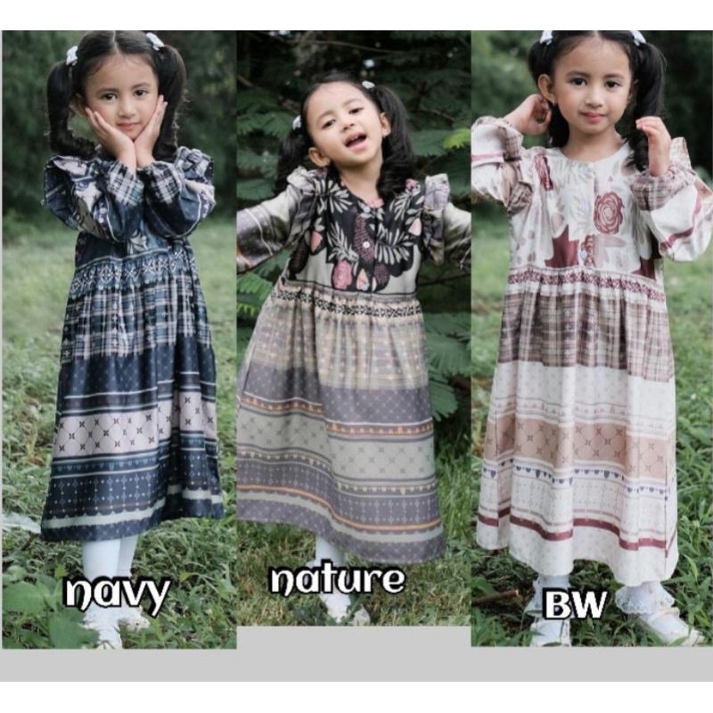 binar dress kids vanilla hijab