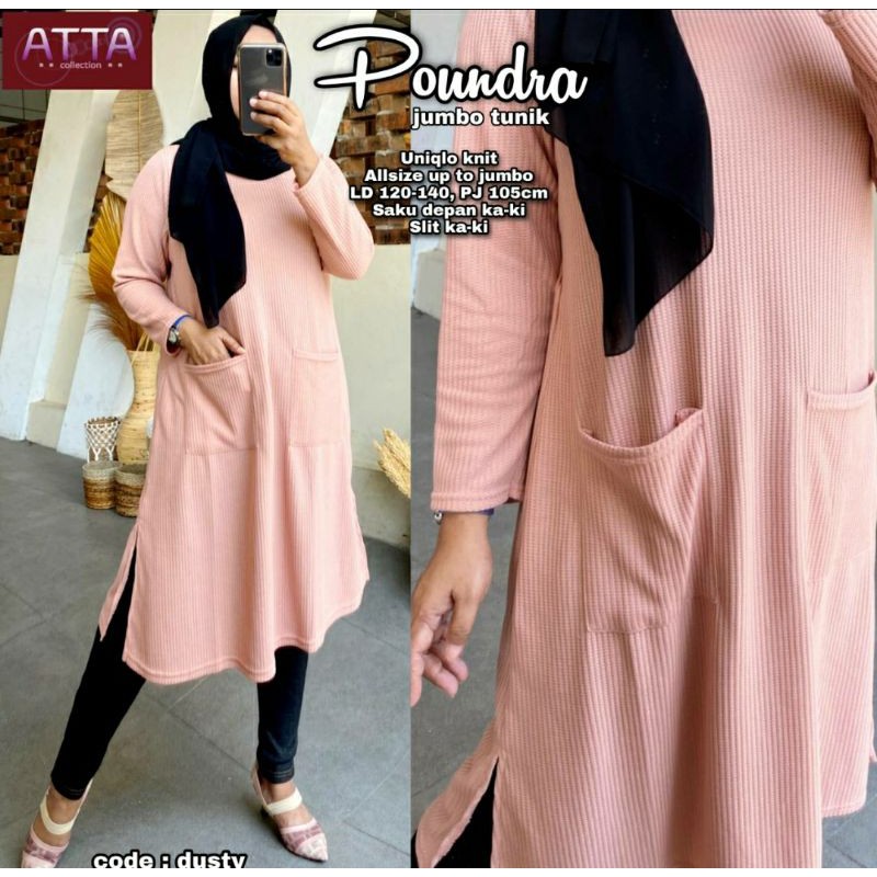 poundra tunik super jumbo ld 120-140 matt uniqlo knit