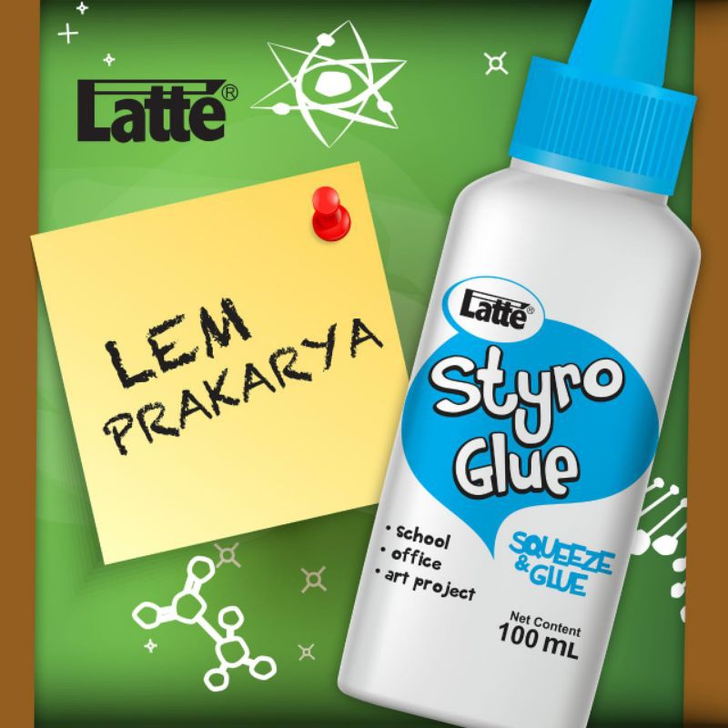 

Lem prakarya Latte styro glue 100 ml.