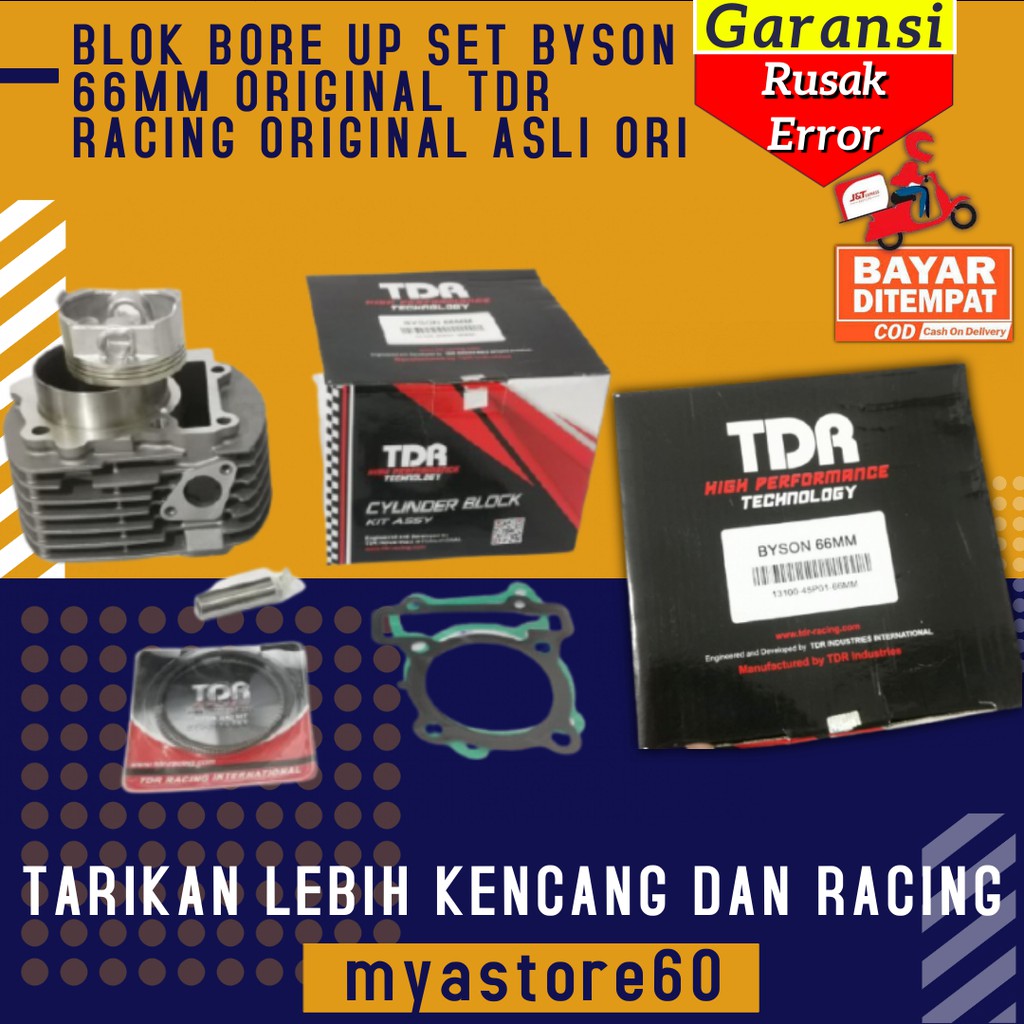 BLOK BLOCK BORE UP SET MOTOR YAMAHA BYSON 66MM ORIGINAL TDR RACING BALAP ASLI ORI THAILAND SPAREPART