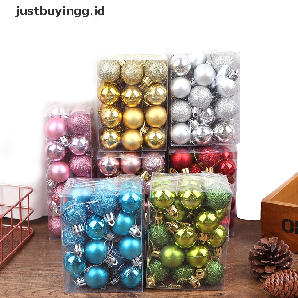 24pcs Ornamen Bola Pohon Natal Untuk Dekorasi Pernikahan