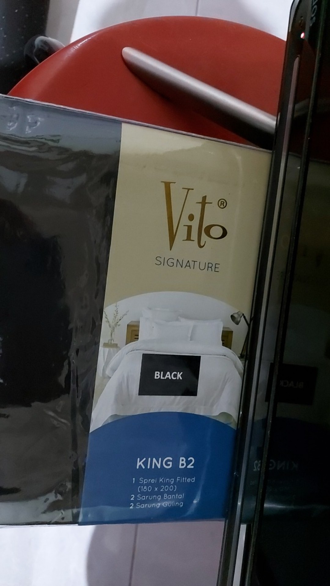 Ww Sprei Polos - Vito Signature - Hitam (black) - Pilihan Ukuran (king / Queen) - Tinggi 20cm