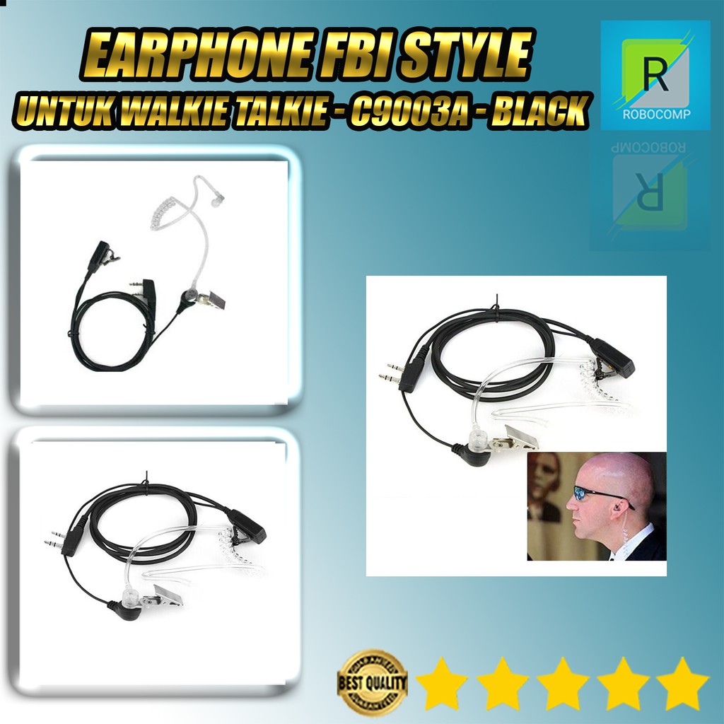 Headset Earphone FBI Style untuk Walkie Talkie