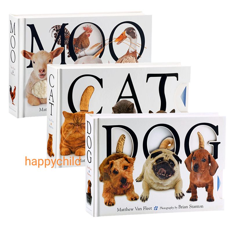 Original board book Moo Cat Dog by Van fleet buku anak buku inggris happychild