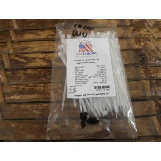 1 Pack Isi 100 Biji Kabel Ties Tis Tie Tali Pengikat Ikat Size 10cm Usa Strong Made In America