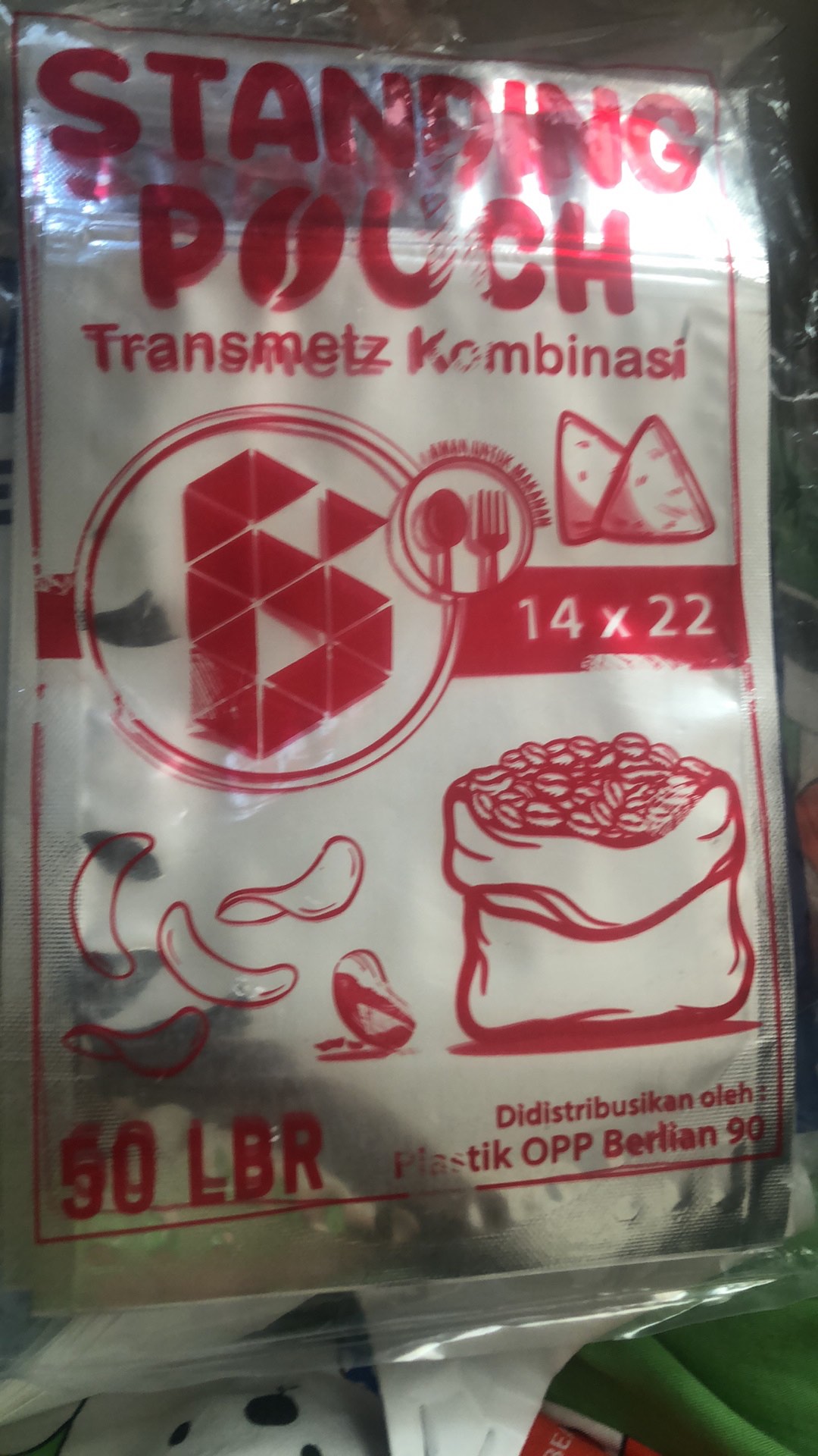 Plastik Standing Pouch Transmetz Kombinasi 14 X 22 Cm Plastik Snack Termurah