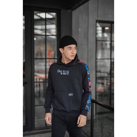 Genious Sweater Hoodie 3D Jaket Pria Plat Kombinasi