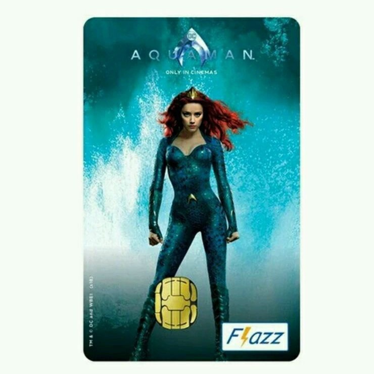 Kartu eTOLL Flazz BCA Limited Edition AQUAMAN - Mera ORI /Like eTOLL eMONEY Tapcash or Brizzi