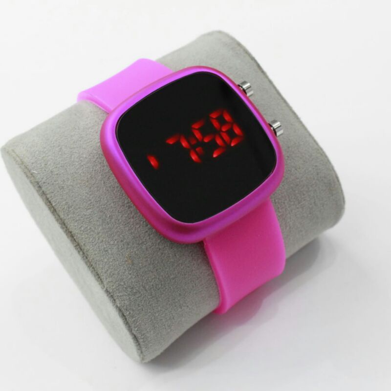 jam tangan wanita LED digital watch oval jam tangan LED Digital tali rubber / box