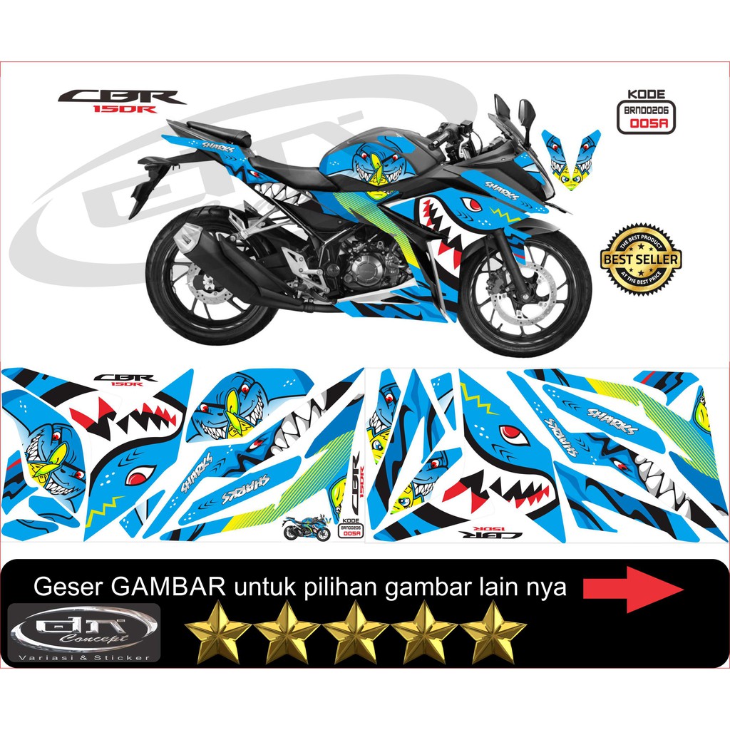 Decal CBR 150 facelift 2016-2019 / striping decal cbr 150 r HIU Shark