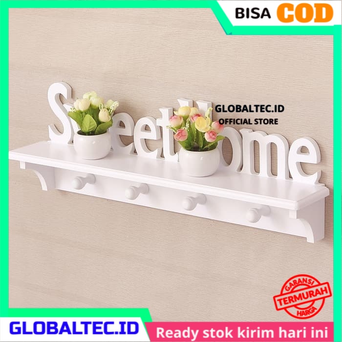 Rak Dinding Tempel Minimalis Vintage Gantung Decorative Hook Serbaguna Pajangan Dekorasi Pajangan Hi
