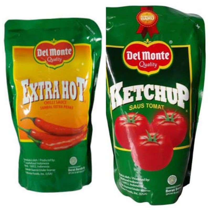 Saos Tomat / Saus Sambal 1 Kiloan Del Monte Standing Pouch Delmonte Xtra Hot 1 kg