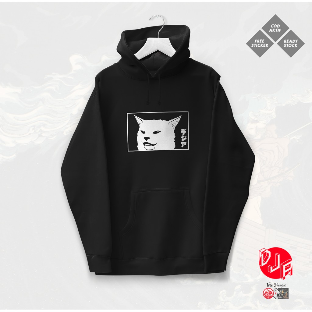 HOODIE SMUDGE CAT MEME SHITPOST SWEATER JAKET DISTRO DJA CLOTH