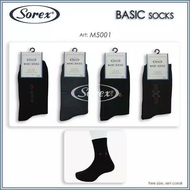 Kaos Kaki Pria Sorex M5001 Basic Socks | Kaos Kaki Cowok Dewasa |ttc