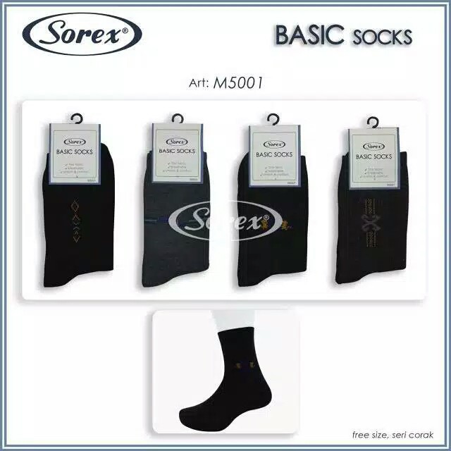 Kaos Kaki Pria Sorex M5001 Basic Socks | Kaos Kaki Cowok Dewasa |ttc