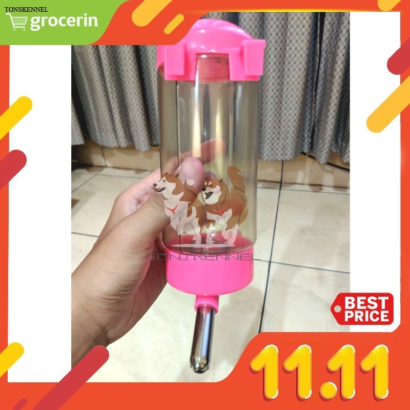 BOTOL 500 ML GANTUNG DOT TEMPAT MINUM HAMSTER KUCING KELINCI ANJING MARMUT SUGAR GLIDER PET DRINKING BOTTLE HEWAN